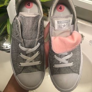Grey and pink Chuck Taylor Converse